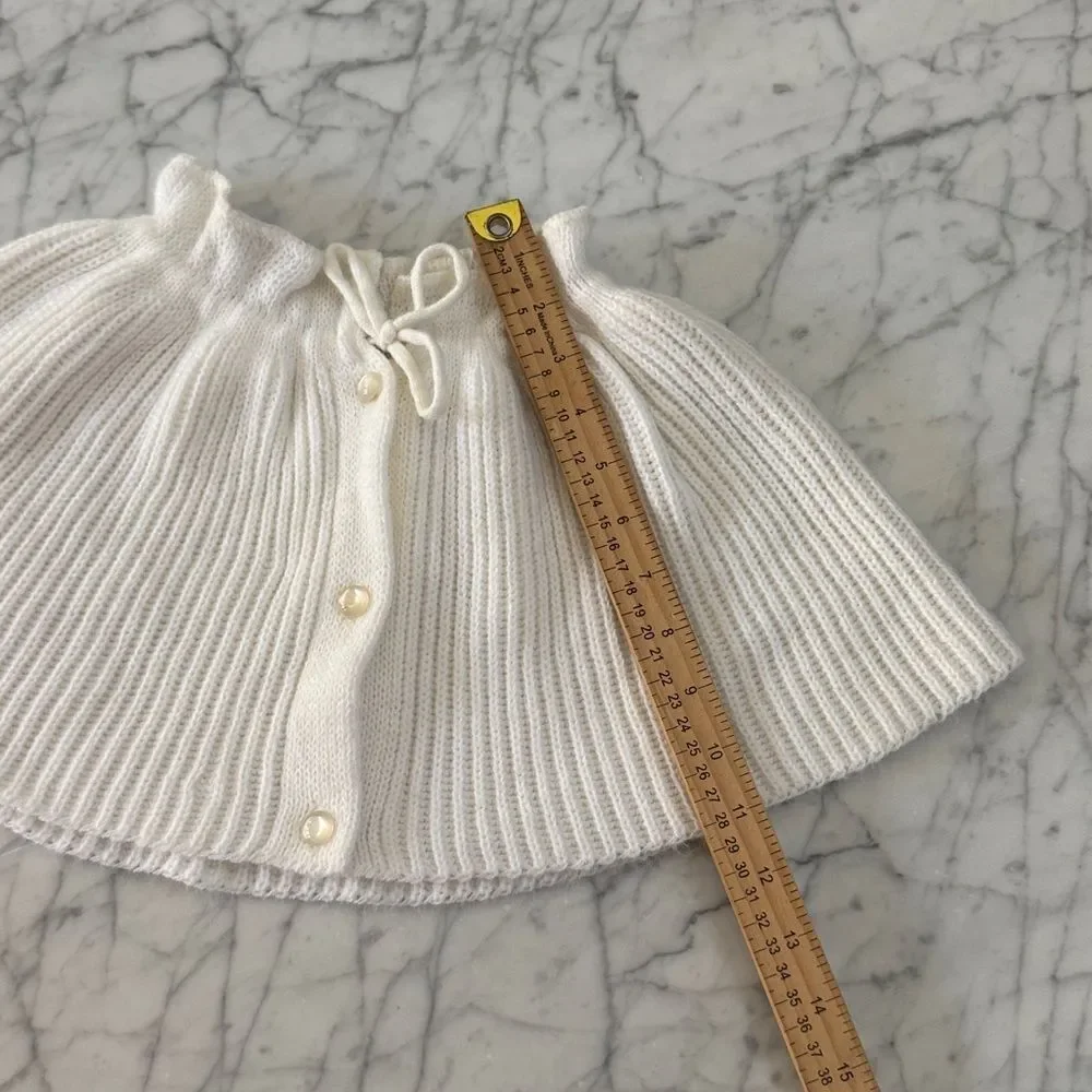 Vintage Poncho Sweater Cape Shrug Crème Toddlers Sz 4/5